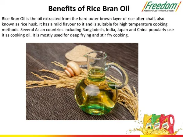 Benefits of Rice Bran Oil