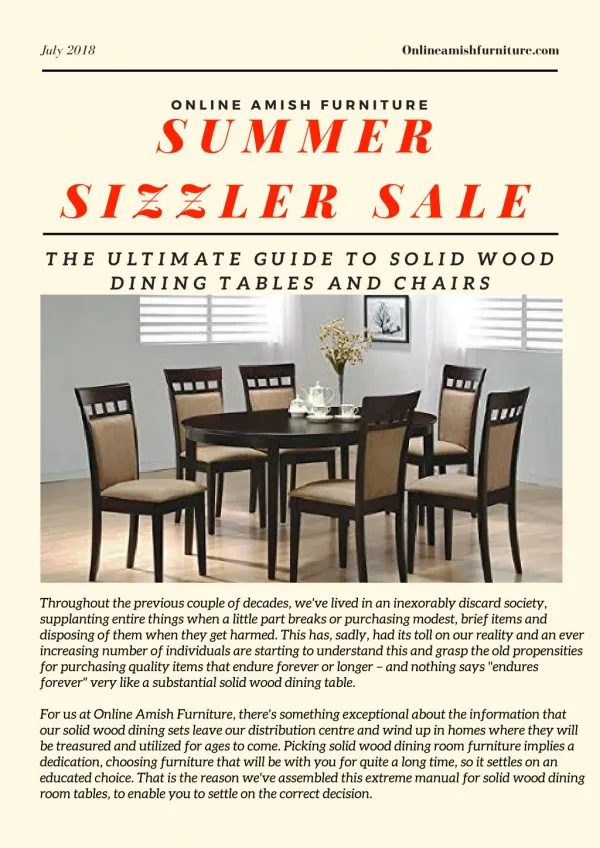 THE ULTIMATE GUIDE TO SOLID WOOD DINING TABLES AND CHAIRS