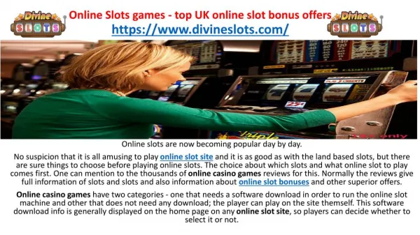 Online Slots games – top UK online slot bonus offers