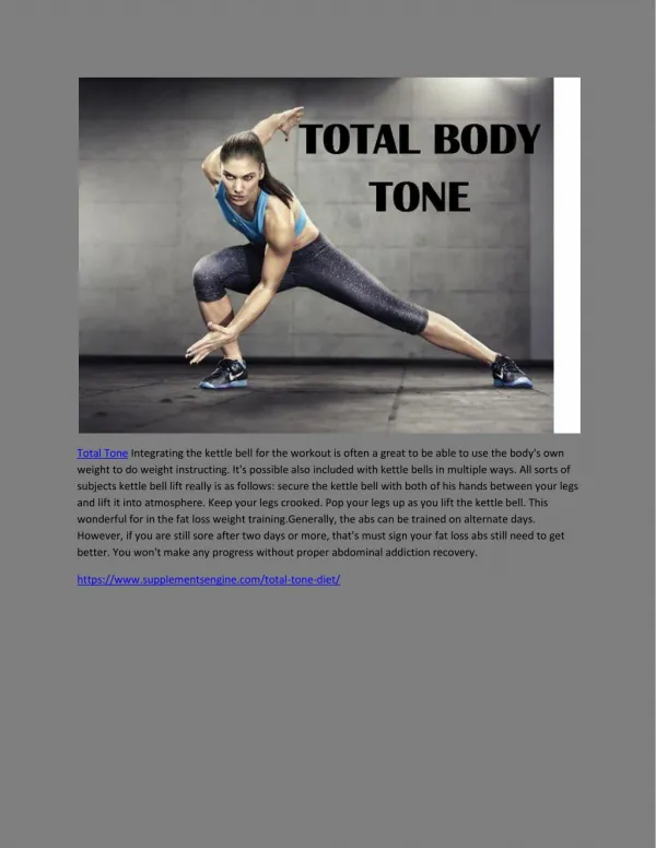 Total Tone - Burn Fat Quickly Without Exercise