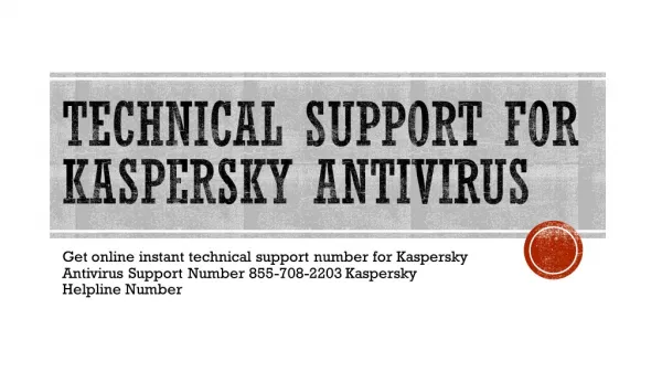 Call on 855-708-2203 Kaspersky Support Number