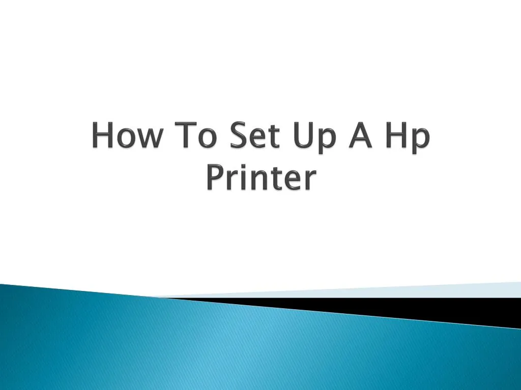 how to set up a hp printer