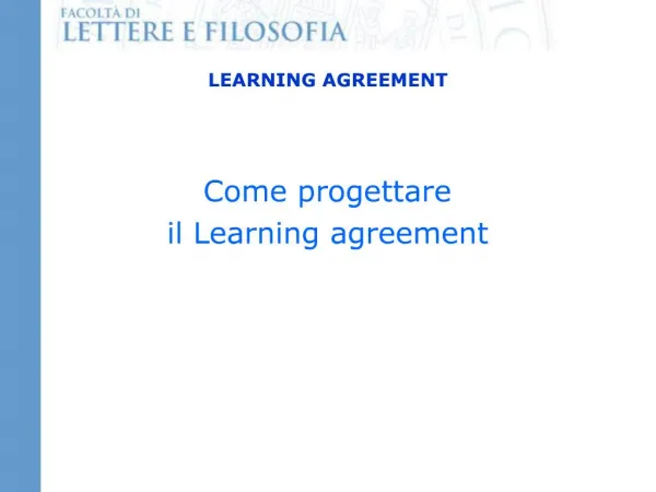 LEARNING AGREEMENT