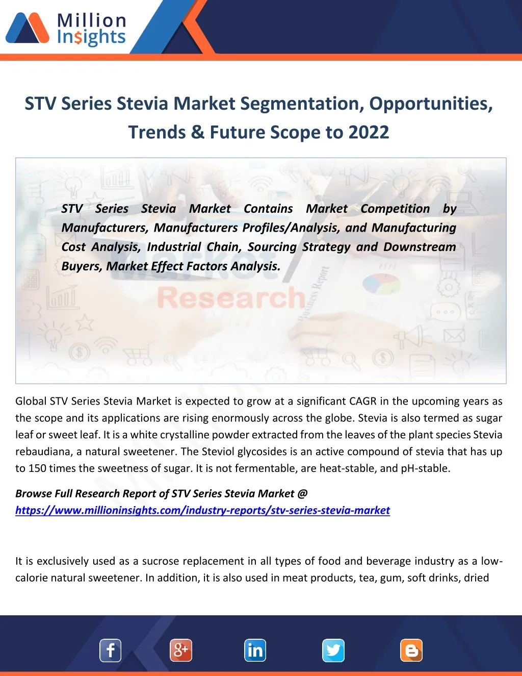 stv series stevia market segmentation