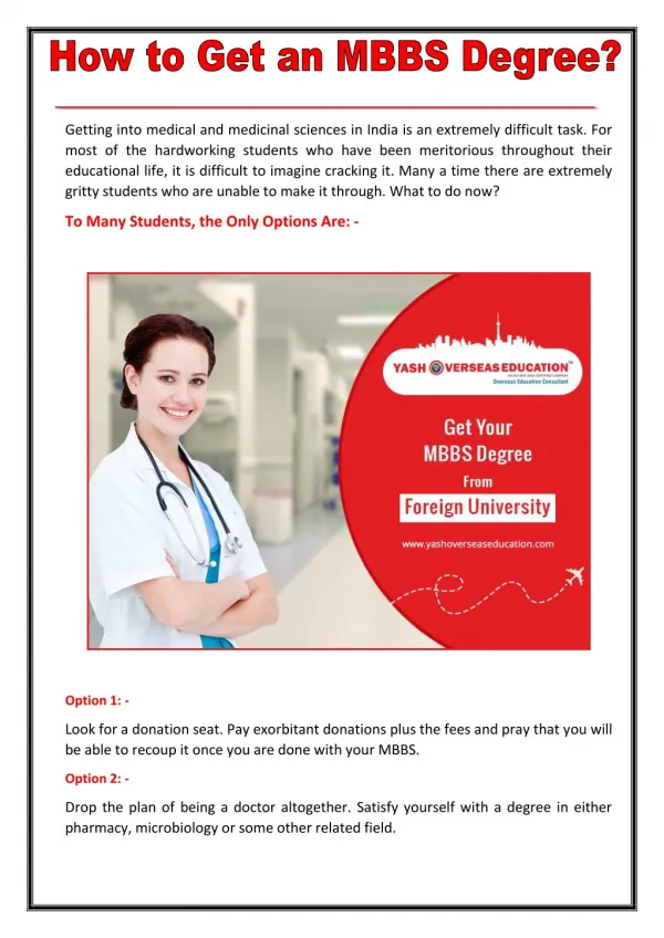 How to Get an MBBS Degree from a Foreign University?