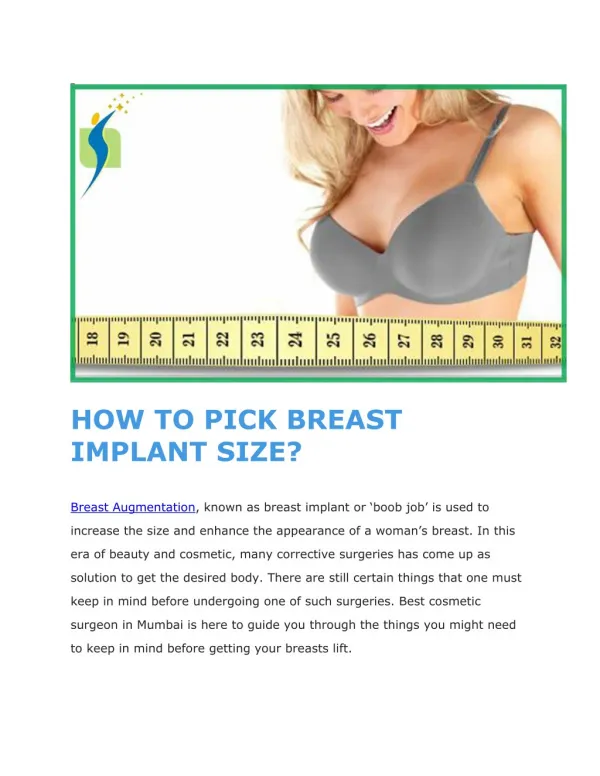 HOW TO PICK BREAST IMPLANT SIZE?