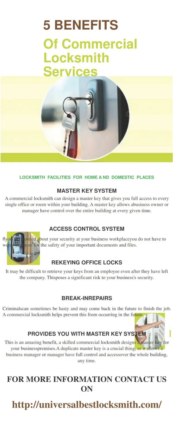 5 benefits of commercial locksmith services