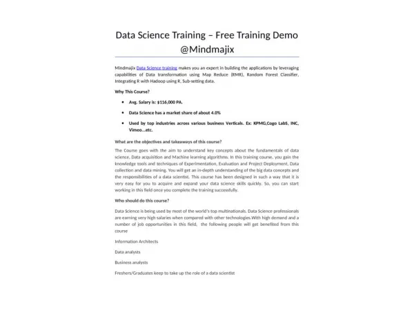 Visit Here for Online Data Science Training by Experts