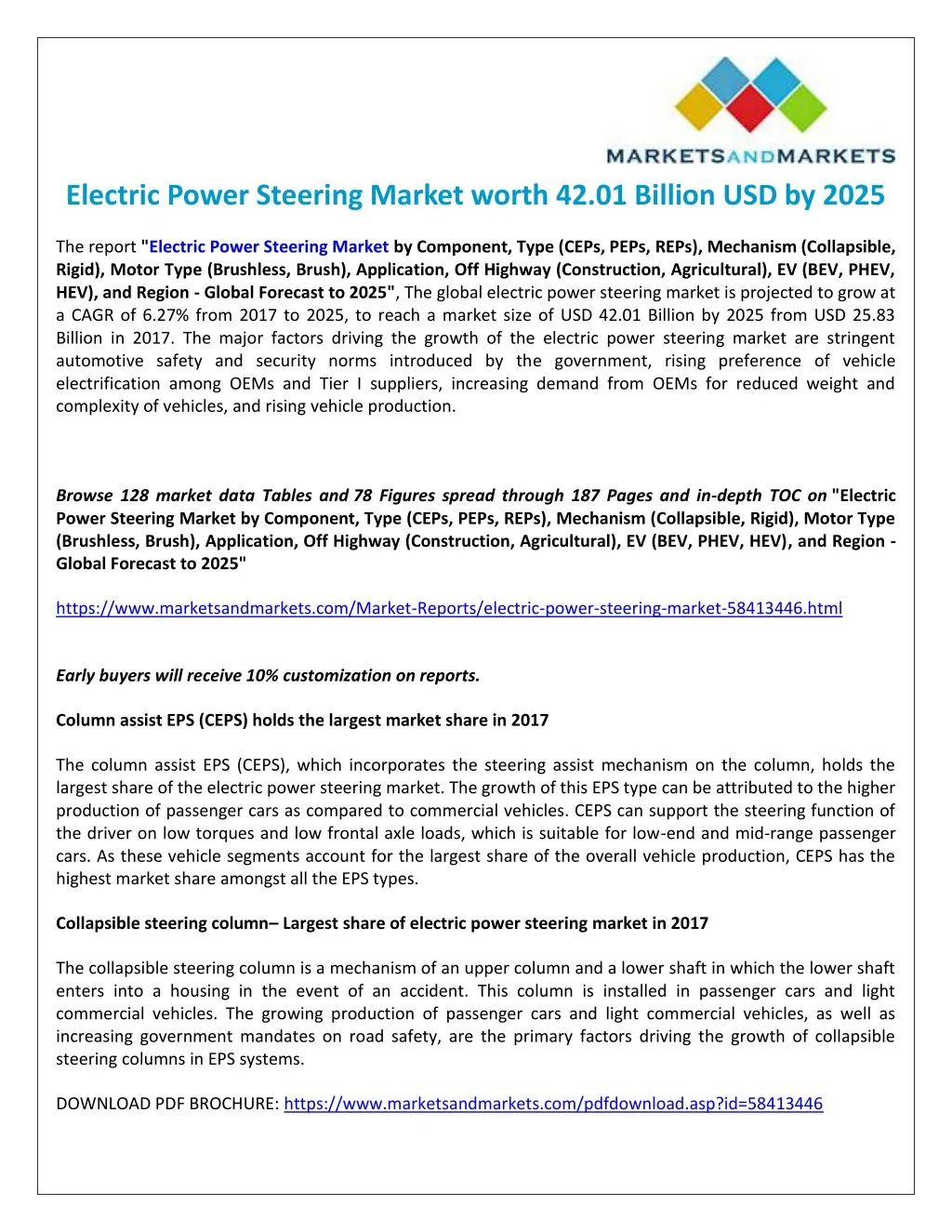 electric power steering market worth