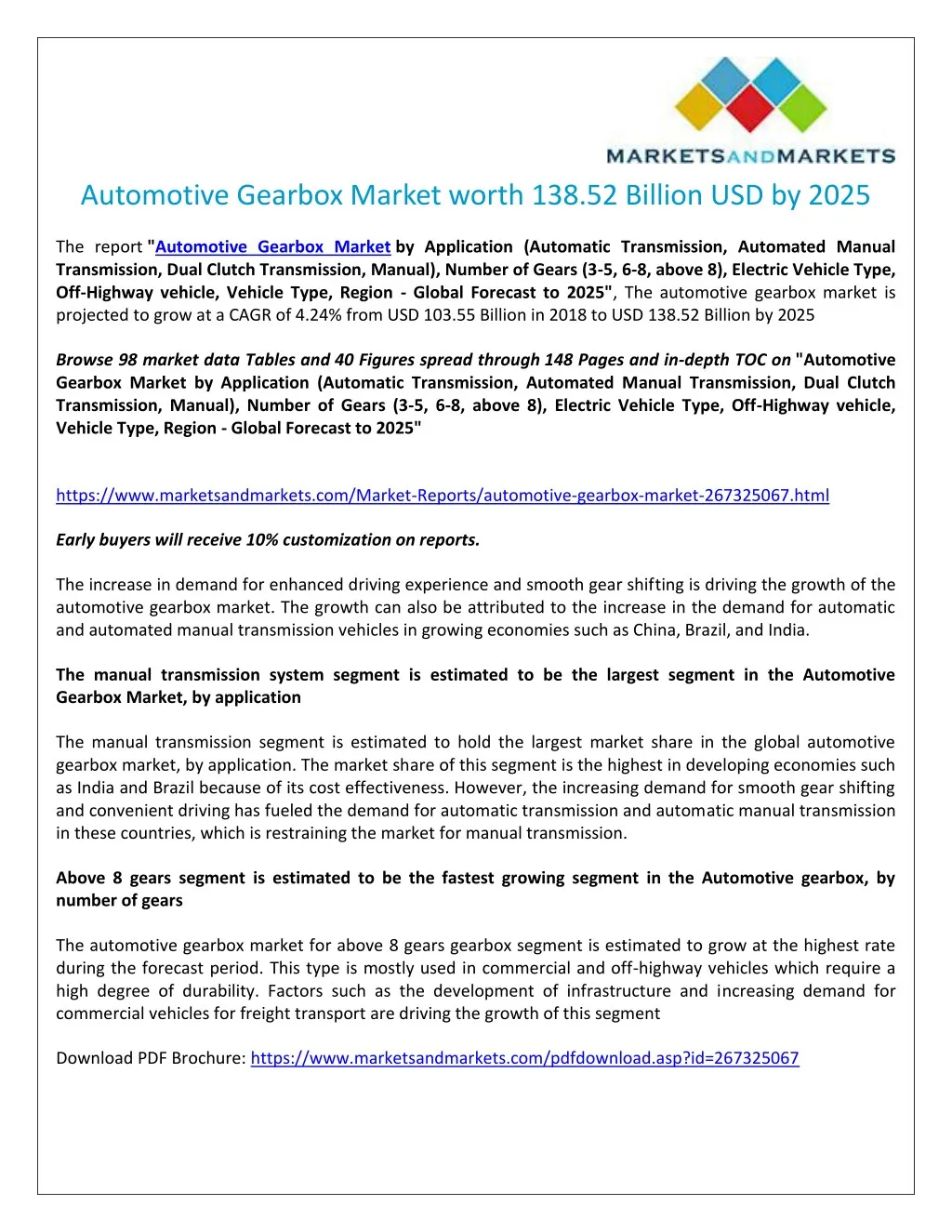 automotive gearbox market worth 138 52 billion
