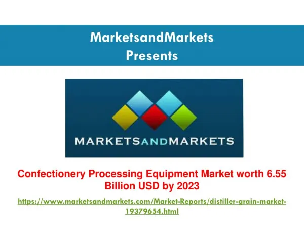 Confectionery Processing Equipment Market worth 6.55 Billion USD by 2023