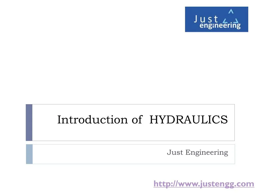 introduction of hydraulics