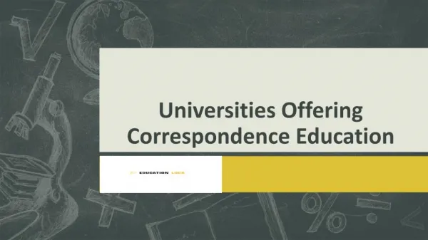 Universities Offering Correspondence Education