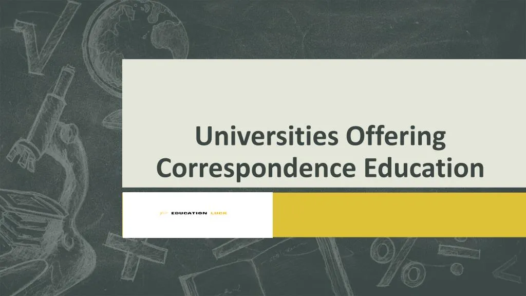 universities offering correspondence education