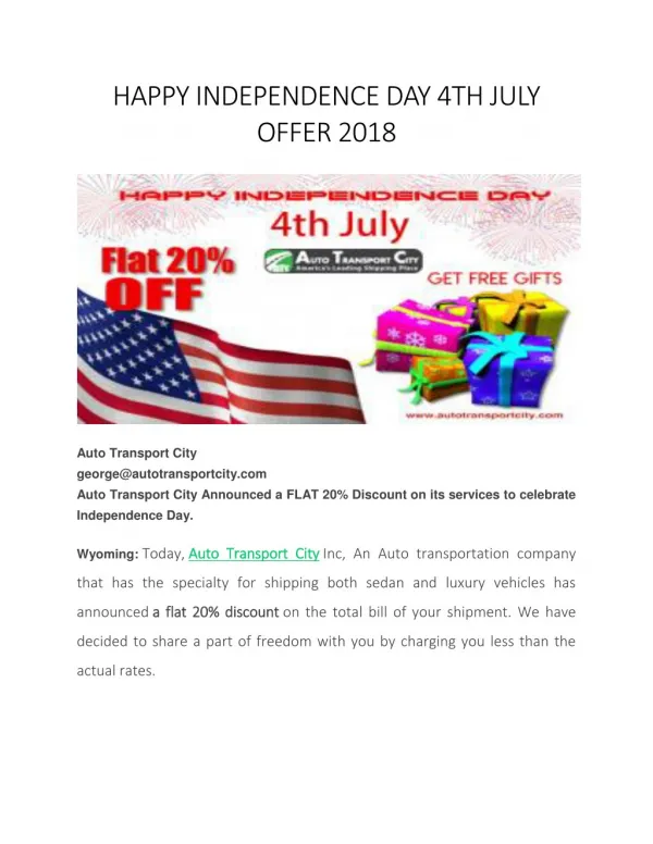 Happy independence day 4 th july offer 2018