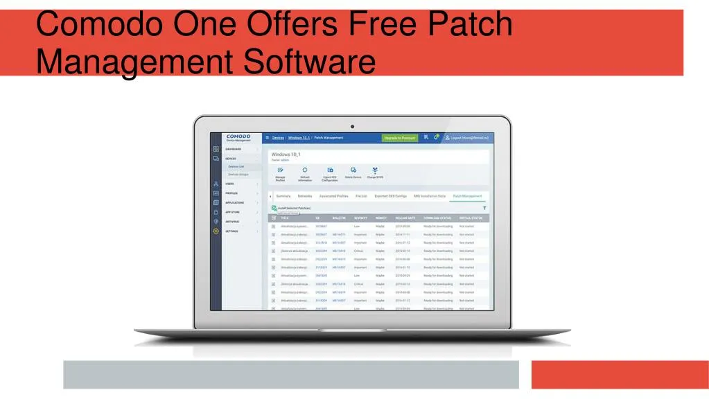 comodo one offers free patch management software