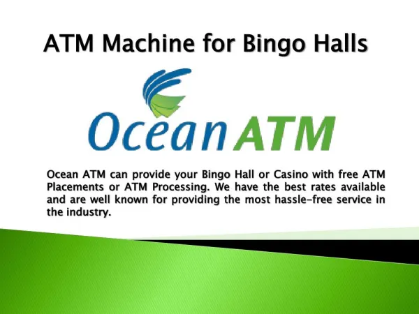Buy ATM Machine for Bingo Halls | Best ATM Placement Service in NJ