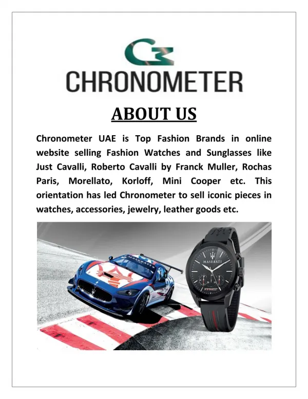 Buy Watches Online UAE - Chronometer UAE