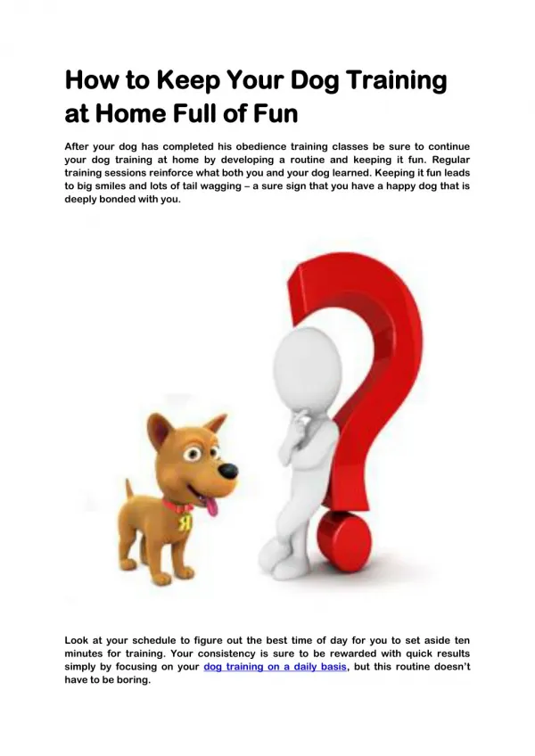 How to Keep Your Dog Training at Home Full of Fun