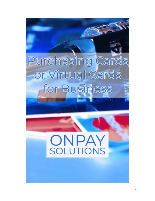 Purchasing Cards or Virtual Cards for Business