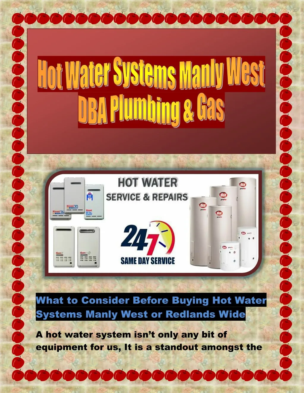 what to consider before buying hot water systems