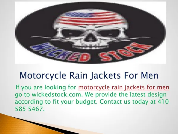 Motorcycle Rain Jackets For Men