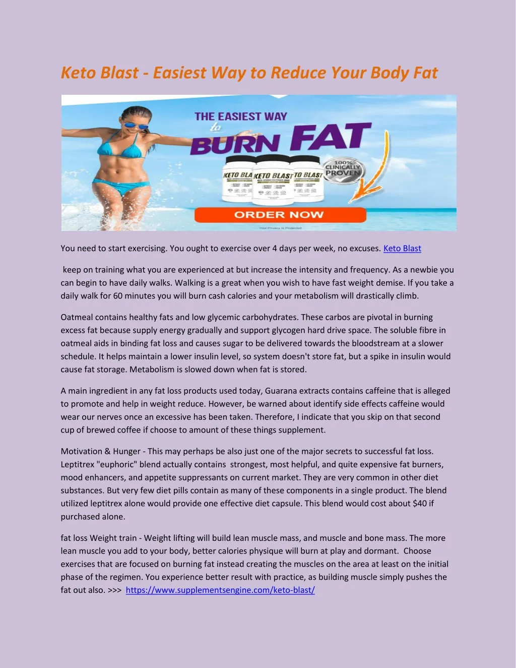 keto blast easiest way to reduce your body fat
