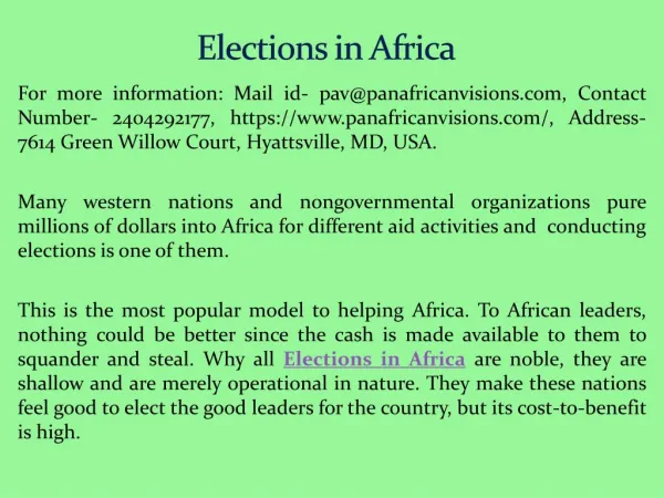 Elections in Africa