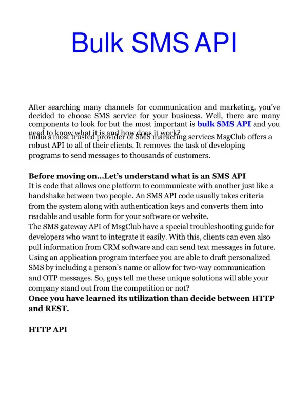 bulk sms api