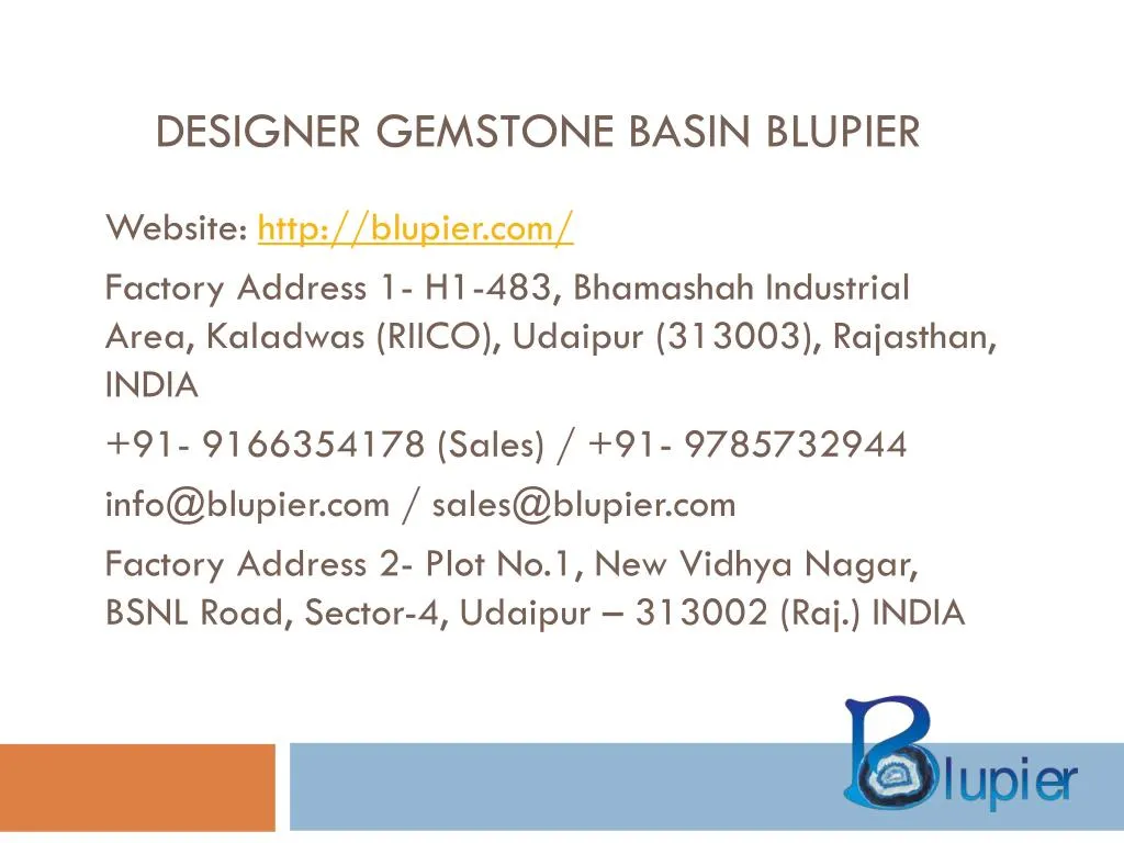 designer gemstone basin blupier