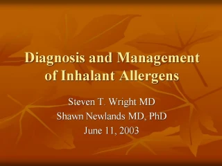 Diagnosis and Management of Inhalant Allergens - slide 1