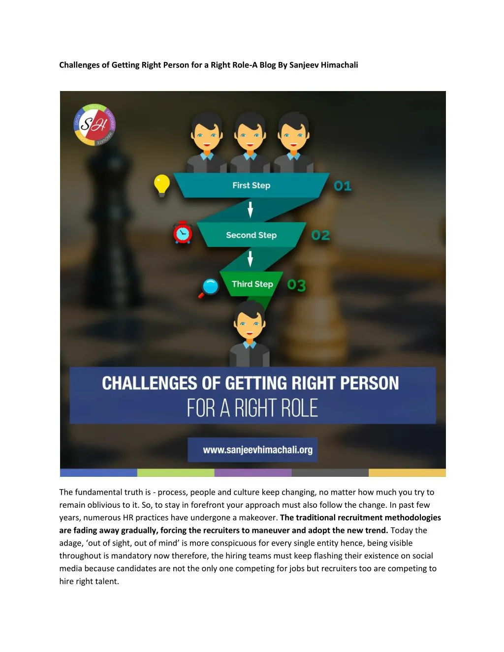 challenges of getting right person for a right