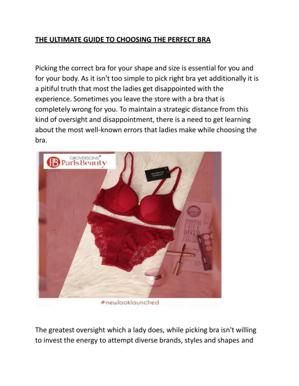 THE ULTIMATE GUIDE TO CHOOSING THE PERFECT BRA
