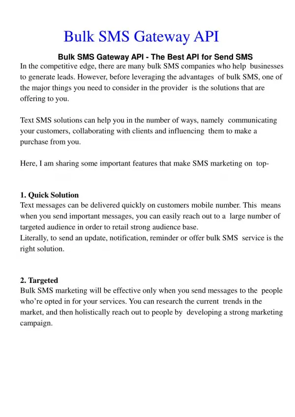bulk sms gateway api