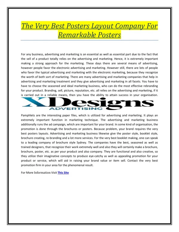 The Very Best Posters Layout Company For Remarkable Posters