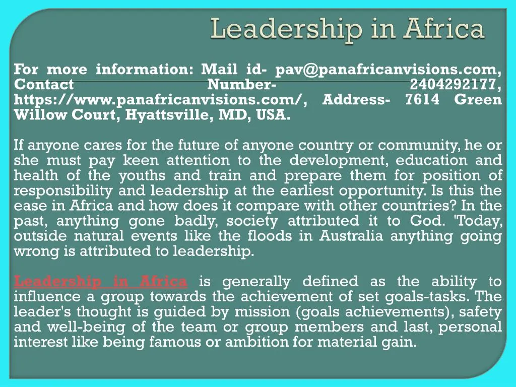 leadership in africa