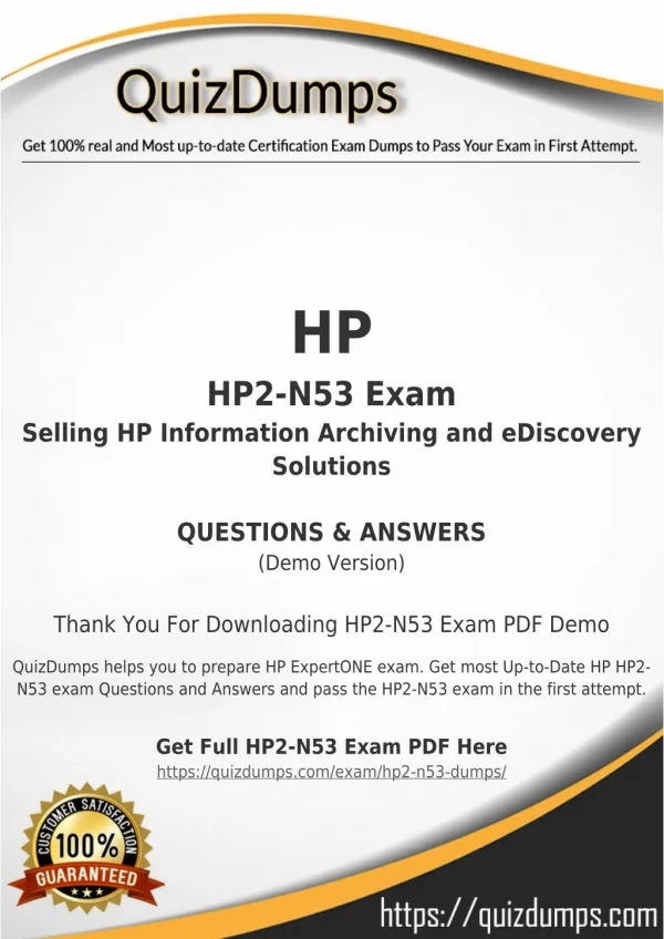 HP2-N53 Exam Dumps - Preparation with HP2-N53 Dumps PDF