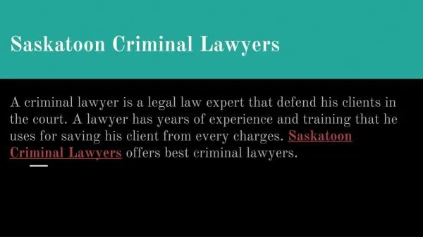Saskatoon Criminal Lawyers
