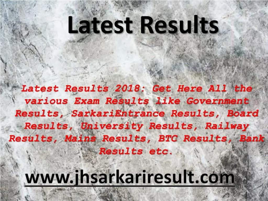 latest results