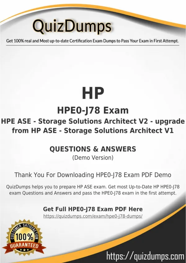 HPE0-J78 Exam Dumps - Prepare HPE0-J78 Dumps PDF [2018]