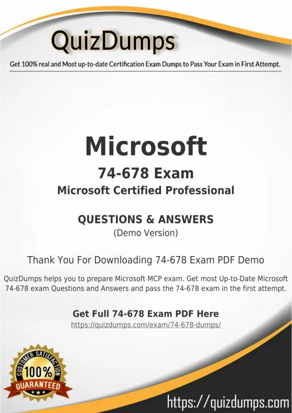 74-678 Exam Dumps - Prepare 74-678 Dumps PDF