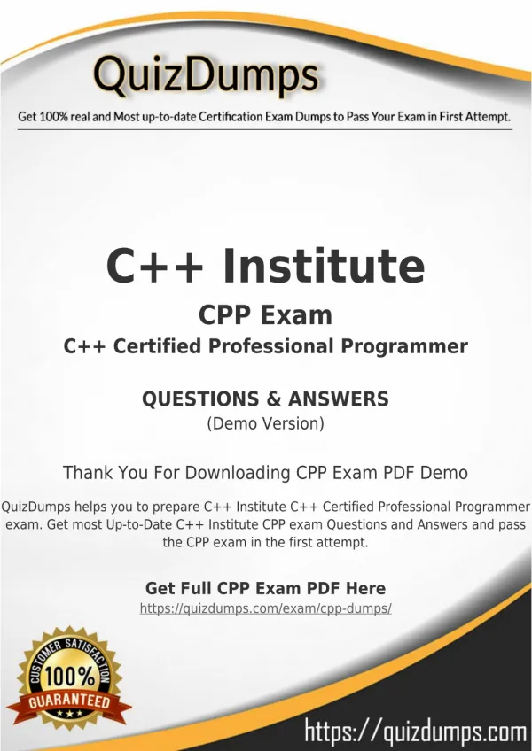 CPP Exam Dumps - Preparation with CPP Dumps PDF [2018]