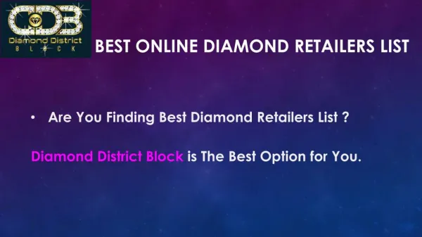 Best Online Diamond Retailers List