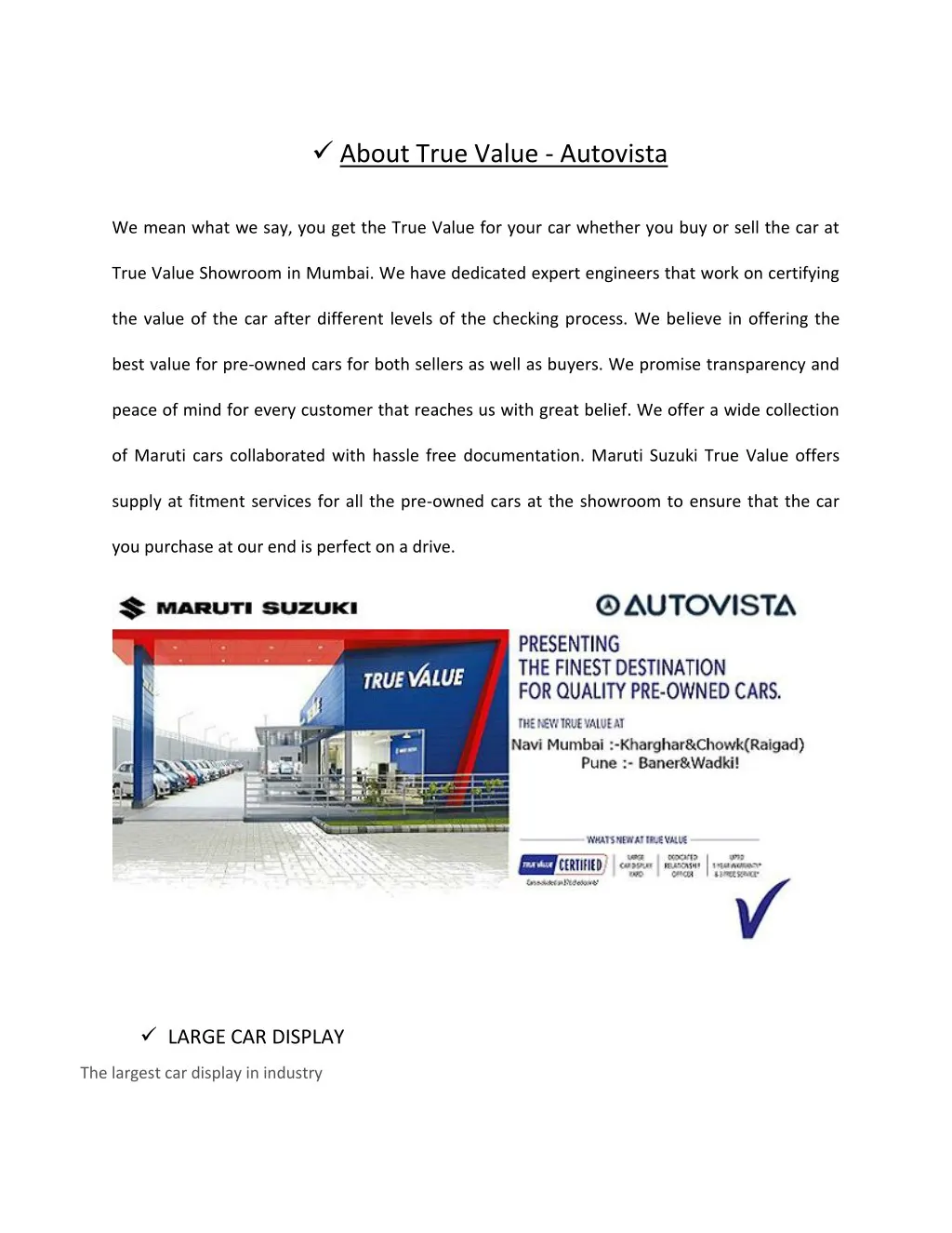 about true value autovista