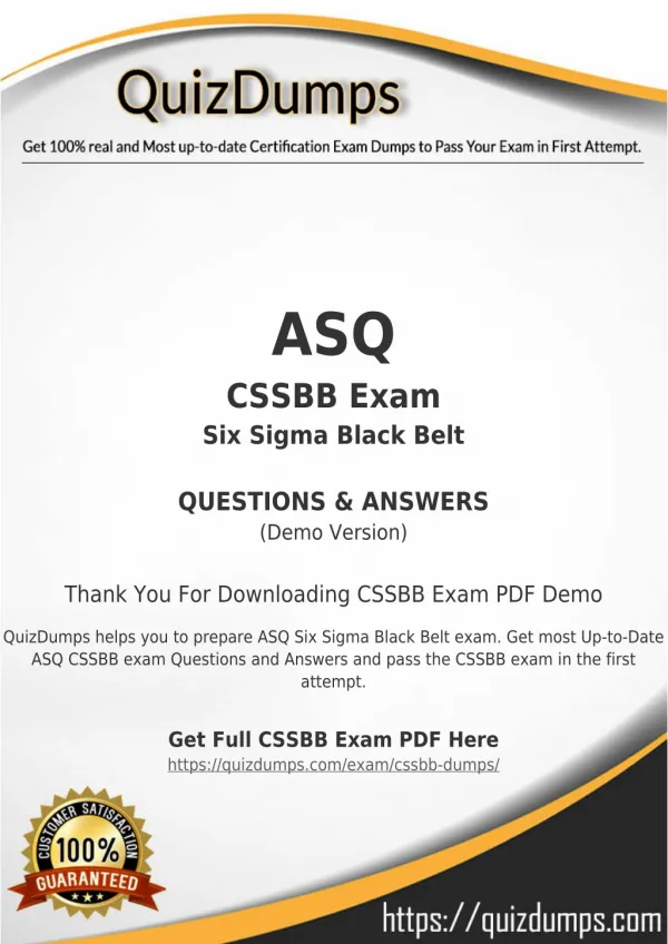CSSBB Exam Dumps - Real CSSBB Dumps PDF [2018]