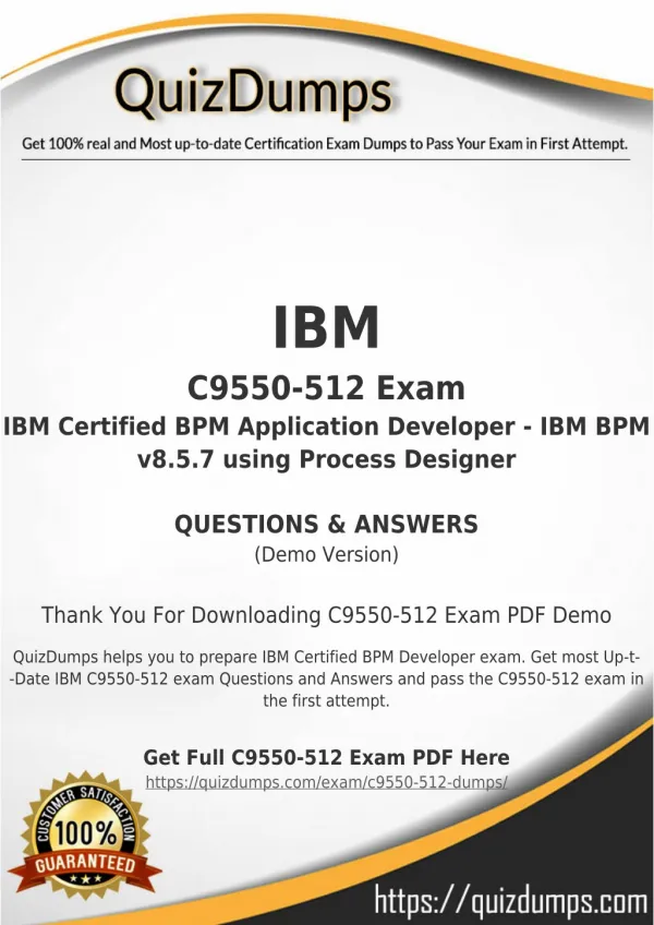 C9550-512 Exam Dumps - Actual C9550-512 Dumps PDF