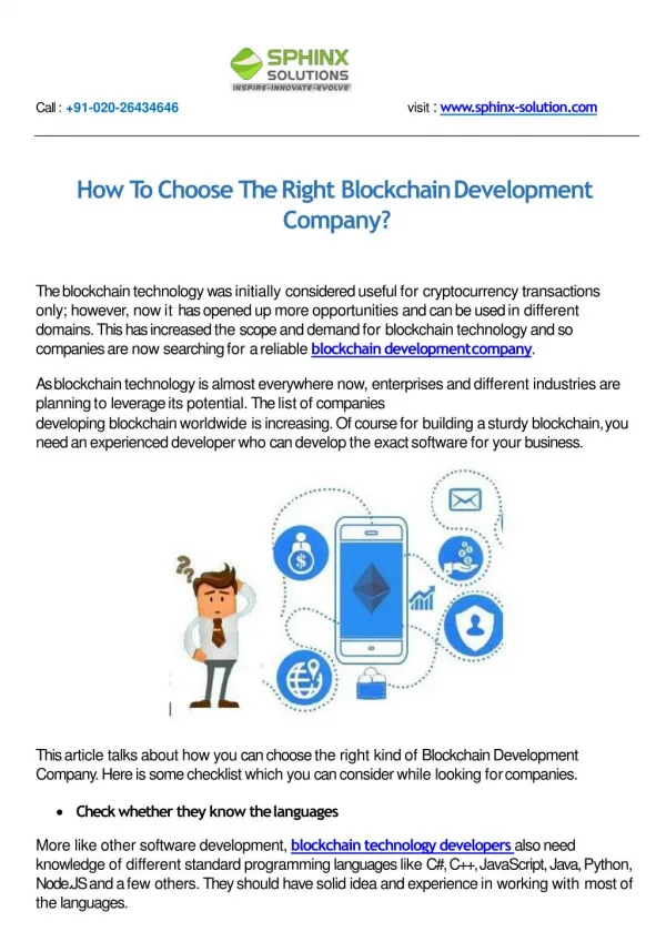 How To Choose The Right Blockchain Development Company?