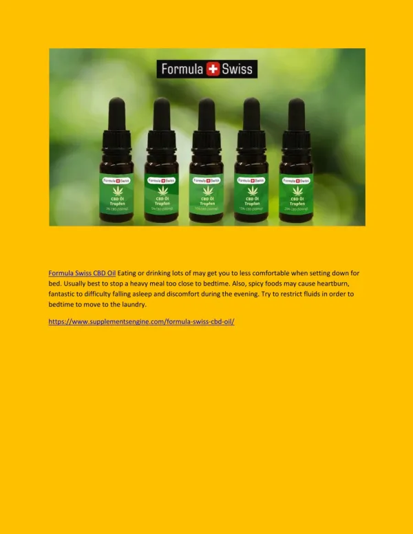 Formula Swiss CBD Oil - Cannabidiol Hemp Oil To Treat Pain & Anxiety