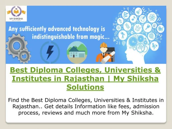 Best Diploma Colleges, Universities & Institutes in Rajasthan | My Shiksha Solutions