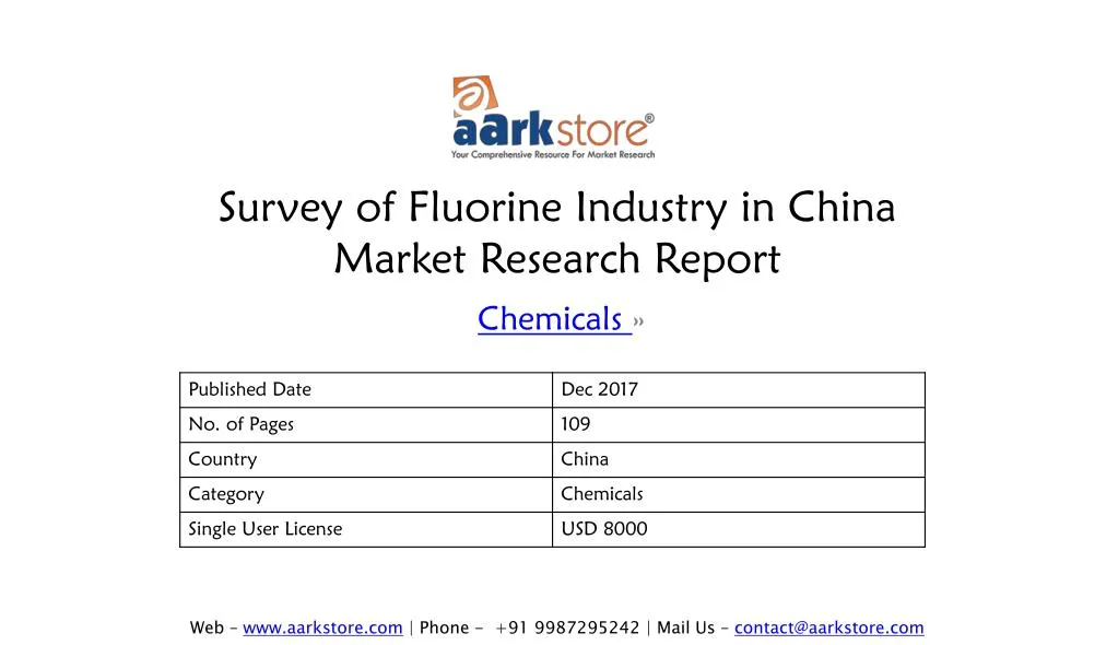 survey of fluorine industry in china market research report